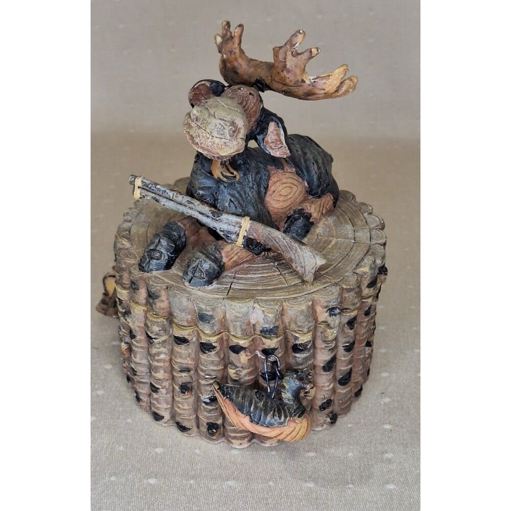 Moose Trinket Box Lodge Woodland Hunting Decor Rare Jewelry Box